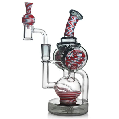 8 Inches Recycler Dab Rig With American Northstar Glass Rod & Quartz Banger with Cap