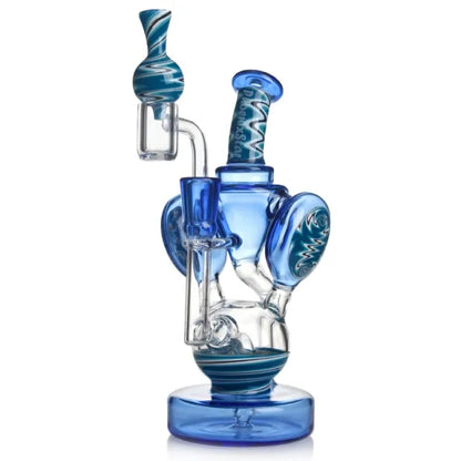 8 Inches Recycler Dab Rig With American Northstar Glass Rod & Quartz Banger with Cap