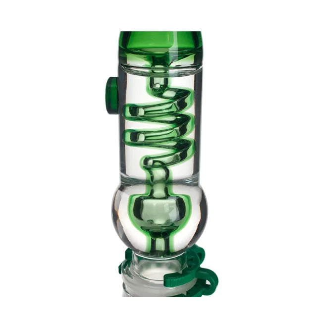 Freezable Glycerin Coil Bong with Fixed Lace-sphere Perc 17 Inches