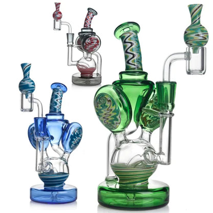 8 Inches Recycler Dab Rig With American Northstar Glass Rod & Quartz Banger with Cap