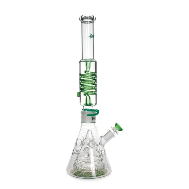 Freezable Coil Bong With Pyramid Perc 18 Inches