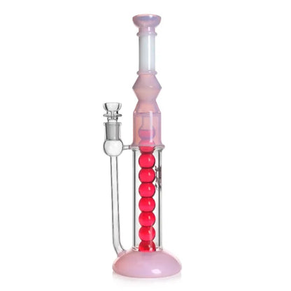 Colorful Glycerin Bong with A Row of Freezable Balls 15 Inches