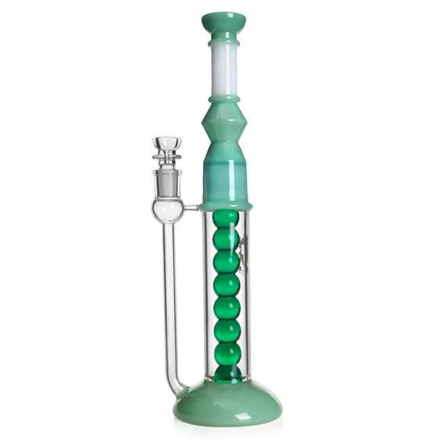 Colorful Glycerin Bong with A Row of Freezable Balls 15 Inches