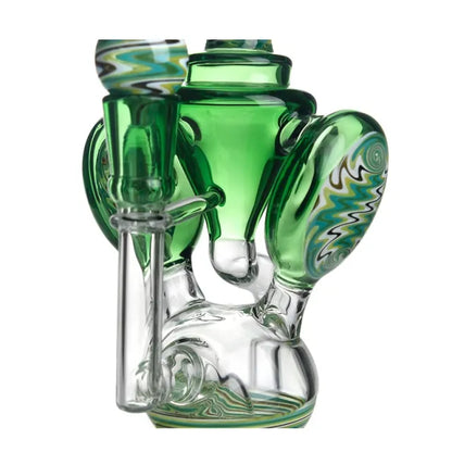 8 Inches Recycler Dab Rig With American Northstar Glass Rod & Quartz Banger with Cap