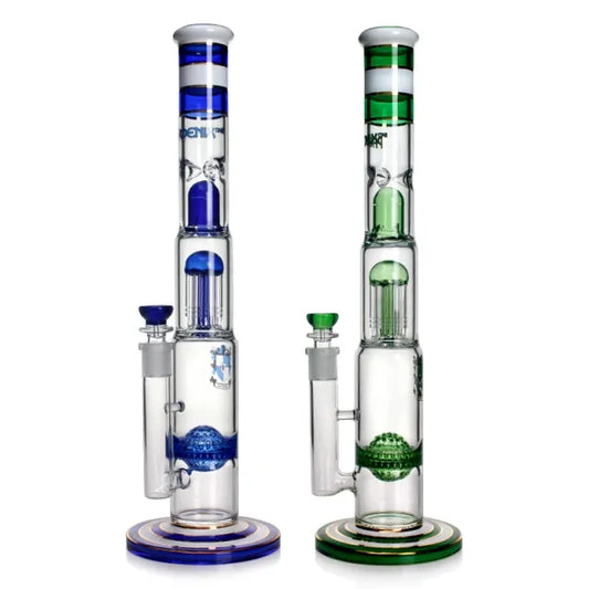 Percolator Bong With Sphere Honeycomb Perk & 8 Arms Perc & Dome Percolator & Ice Catcher 18 Inches