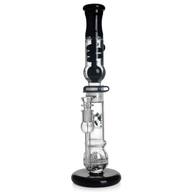 Freezable Glycerin Coil Bong with Fixed Lace-sphere Perc 17 Inches