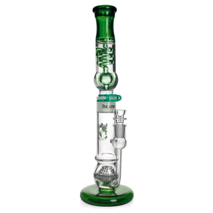 Freezable Glycerin Coil Bong with Fixed Lace-sphere Perc 17 Inches